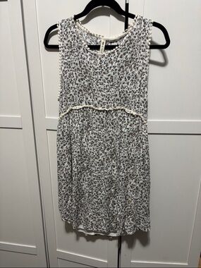 Vanilla Bay White and Brown Leopard-Print Sleeveless Midi Dress